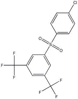 1-[(4-chlorophenyl)sulfonyl]-3,5-di(trifluoromethyl)benzene Struktur