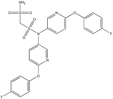 N,N-di[6-(4-fluorophenoxy)-3-pyridyl]methanedisulfonamide Struktur