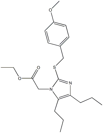 ethyl 2-{2-[(4-methoxybenzyl)sulfanyl]-4,5-dipropyl-1H-imidazol-1-yl}acetate Struktur