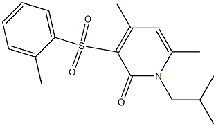 1-isobutyl-4,6-dimethyl-3-[(2-methylphenyl)sulfonyl]-2(1H)-pyridinone Struktur