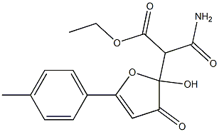 ethyl 3-amino-2-[2-hydroxy-5-(4-methylphenyl)-3-oxo-2,3-dihydrofuran-2-yl]-3-oxopropanoate Struktur