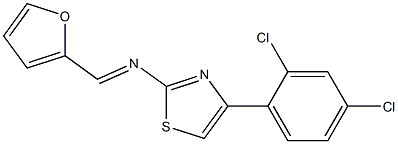 N-[4-(2,4-dichlorophenyl)-1,3-thiazol-2-yl]-N-[(E)-2-furylmethylidene]amine Struktur