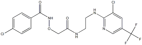 4-chloro-N-{2-[(2-{[3-chloro-5-(trifluoromethyl)-2-pyridinyl]amino}ethyl)amino]-2-oxoethoxy}benzenecarboxamide Struktur