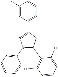 5-(2,6-dichlorophenyl)-3-(3-methylphenyl)-1-phenyl-4,5-dihydro-1H-pyrazole Struktur