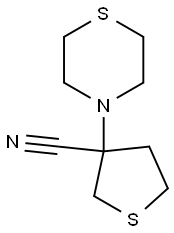 3-(1,4-thiazinan-4-yl)tetrahydrothiophene-3-carbonitrile Struktur