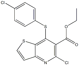 ethyl 5-chloro-7-[(4-chlorophenyl)thio]thieno[3,2-b]pyridine-6-carboxylate Struktur