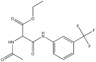 ethyl 2-(acetylamino)-3-oxo-3-[3-(trifluoromethyl)anilino]propanoate Struktur