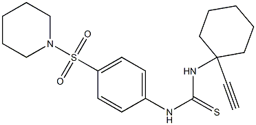 N-(1-eth-1-ynylcyclohexyl)-N'-[4-(piperidinosulfonyl)phenyl]thiourea Struktur