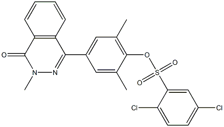 2,6-dimethyl-4-(3-methyl-4-oxo-3,4-dihydrophthalazin-1-yl)phenyl 2,5-dichlorobenzene-1-sulfonate Struktur