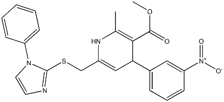 methyl 2-methyl-4-(3-nitrophenyl)-6-{[(1-phenyl-1H-imidazol-2-yl)sulfanyl]methyl}-1,4-dihydro-3-pyridinecarboxylate Struktur