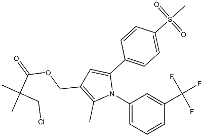 {2-methyl-5-[4-(methylsulfonyl)phenyl]-1-[3-(trifluoromethyl)phenyl]-1H-pyrrol-3-yl}methyl 3-chloro-2,2-dimethylpropanoate Struktur