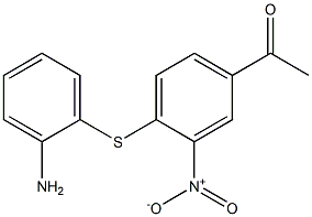 1-{4-[(2-aminophenyl)thio]-3-nitrophenyl}ethan-1-one Struktur