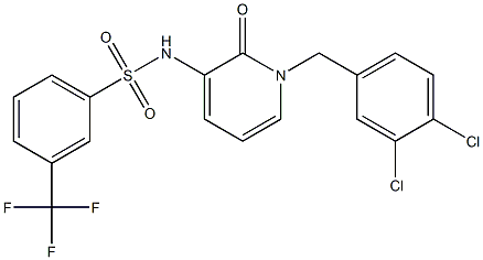 N-[1-(3,4-dichlorobenzyl)-2-oxo-1,2-dihydro-3-pyridinyl]-3-(trifluoromethyl)benzenesulfonamide Struktur