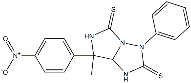 7-methyl-7-(4-nitrophenyl)-3-phenyldihydro-1H-imidazo[1,5-b][1,2,4]triazole-2,5(3H,6H)-dithione Struktur