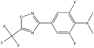 N1,N1-dimethyl-2,6-difluoro-4-[5-(trifluoromethyl)-1,2,4-oxadiazol-3-yl]aniline Struktur