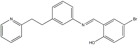 4-bromo-2-[({3-[2-(2-pyridyl)ethyl]phenyl}imino)methyl]phenol Struktur