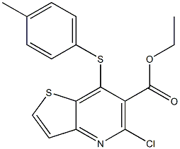 ethyl 5-chloro-7-[(4-methylphenyl)thio]thieno[3,2-b]pyridine-6-carboxylate Struktur