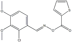 2-[({[(2-chloro-3,4-dimethoxyphenyl)methylene]amino}oxy)carbonyl]thiophene Struktur