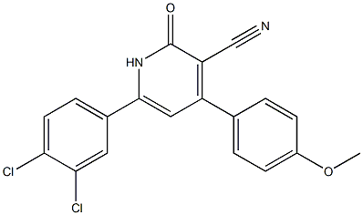 6-(3,4-dichlorophenyl)-4-(4-methoxyphenyl)-2-oxo-1,2-dihydro-3-pyridinecarbonitrile Struktur