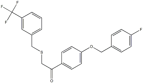 1-{4-[(4-fluorobenzyl)oxy]phenyl}-2-{[3-(trifluoromethyl)benzyl]thio}ethan-1-one Struktur