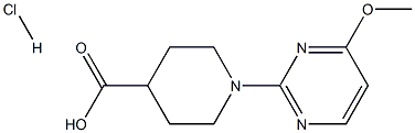 1-(4-methoxypyrimidin-2-yl)piperidine-4-carboxylic acid hydrochloride Struktur