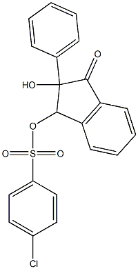 2-hydroxy-3-oxo-2-phenyl-2,3-dihydro-1H-inden-1-yl 4-chlorobenzene-1-sulfonate Struktur