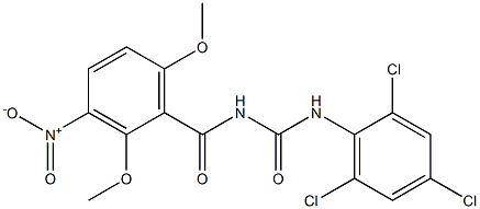 N-(2,6-dimethoxy-3-nitrobenzoyl)-N'-(2,4,6-trichlorophenyl)urea Struktur