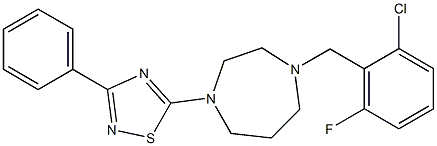 5-[4-(2-chloro-6-fluorobenzyl)-1,4-diazepan-1-yl]-3-phenyl-1,2,4-thiadiazole Struktur