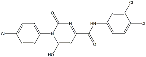 1-(4-chlorophenyl)-N-(3,4-dichlorophenyl)-6-hydroxy-2-oxo-1,2-dihydro-4-pyrimidinecarboxamide Struktur