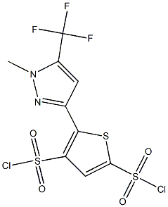 2-[1-Methyl-5-(trifluoromethyl)pyrazol-3-yl]thiophene-3,5-bis(sulphonyl chloride) Struktur