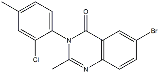 6-bromo-3-(2-chloro-4-methylphenyl)-2-methyl-3,4-dihydroquinazolin-4-one Struktur