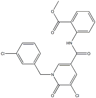 methyl 2-({[5-chloro-1-(3-chlorobenzyl)-6-oxo-1,6-dihydro-3-pyridinyl]carbonyl}amino)benzenecarboxylate Struktur