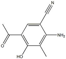 5-acetyl-2-amino-4-hydroxy-3-methylbenzonitrile Struktur