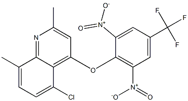 5-chloro-4-[2,6-dinitro-4-(trifluoromethyl)phenoxy]-2,8-dimethylquinoline Struktur