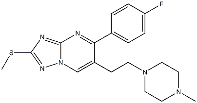 5-(4-fluorophenyl)-6-[2-(4-methylpiperazino)ethyl]-2-(methylsulfanyl)[1,2,4]triazolo[1,5-a]pyrimidine Struktur