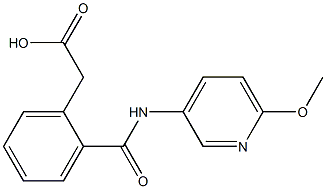 2-(2-{[(6-methoxy-3-pyridinyl)amino]carbonyl}phenyl)acetic acid Struktur