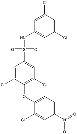 N1-(3,5-dichlorophenyl)-3,5-dichloro-4-(2-chloro-4-nitrophenoxy)benzene-1-sulfonamide Struktur