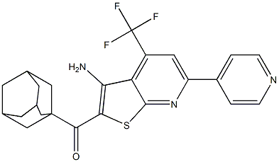 1-adamantyl[3-amino-6-(4-pyridinyl)-4-(trifluoromethyl)thieno[2,3-b]pyridin-2-yl]methanone Struktur