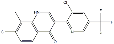 7-chloro-3-[3-chloro-5-(trifluoromethyl)-2-pyridinyl]-8-methyl-4(1H)-quinolinone Struktur