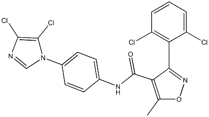 N-[4-(4,5-dichloro-1H-imidazol-1-yl)phenyl]-3-(2,6-dichlorophenyl)-5-methyl-4-isoxazolecarboxamide Struktur