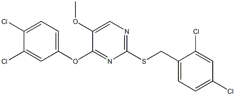 2-[(2,4-dichlorobenzyl)sulfanyl]-4-(3,4-dichlorophenoxy)-5-methoxypyrimidine Struktur