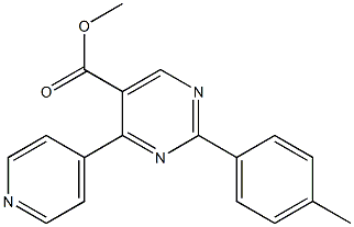 methyl 2-(4-methylphenyl)-4-(4-pyridinyl)-5-pyrimidinecarboxylate Struktur