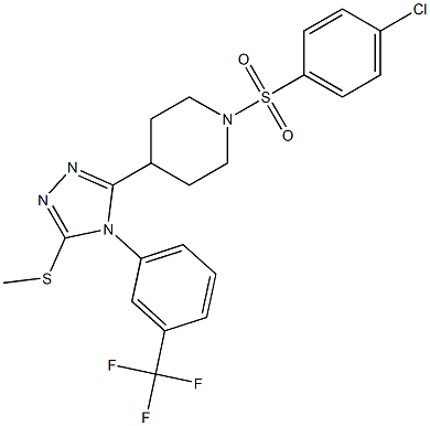 5-{1-[(4-chlorophenyl)sulfonyl]-4-piperidinyl}-4-[3-(trifluoromethyl)phenyl]-4H-1,2,4-triazol-3-yl methyl sulfide Struktur