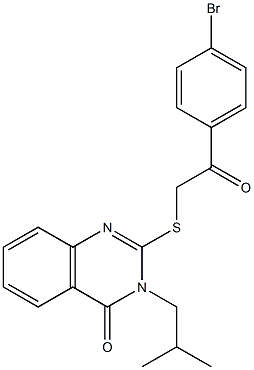 2-{[2-(4-bromophenyl)-2-oxoethyl]thio}-3-isobutyl-3,4-dihydroquinazolin-4-one Struktur