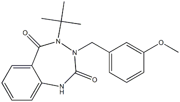 4-(tert-butyl)-3-(3-methoxybenzyl)-3,4-dihydro-1H-1,3,4-benzotriazepine-2,5-dione Struktur