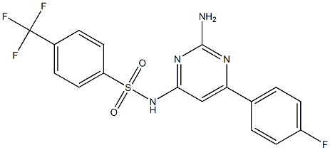 N1-[2-amino-6-(4-fluorophenyl)pyrimidin-4-yl]-4-(trifluoromethyl)benzene-1-sulfonamide Struktur