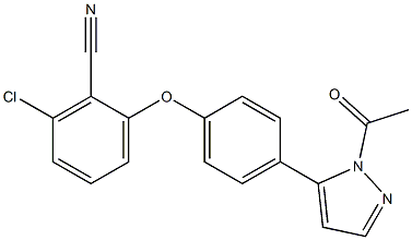 2-[4-(1-acetyl-1H-pyrazol-5-yl)phenoxy]-6-chlorobenzonitrile Struktur