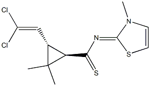 (1R,3S)-3-(2,2-dichlorovinyl)-2,2-dimethyl-N-[3-methyl-1,3-thiazol-2(3H)-yliden]cyclopropanecarbothioamide Struktur