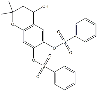 4-hydroxy-2,2-dimethyl-7-[(phenylsulfonyl)oxy]-3,4-dihydro-2H-chromen-6-yl benzene-1-sulfonate Struktur