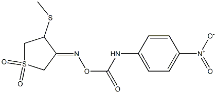 3-(methylsulfanyl)-4-({[(4-nitroanilino)carbonyl]oxy}imino)tetrahydro-1H-1lambda~6~-thiophene-1,1-dione Struktur